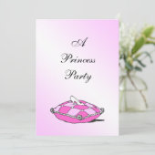 Cinderella Slipper Pink Pillow Princess Party Kaart (Staand voorkant)
