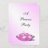 Cinderella Slipper Pink Pillow Princess Party Kaart (Voorkant / Achterkant)