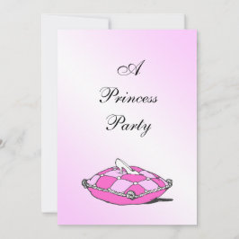 Cinderella Slipper Pink Pillow Princess Party Kaart