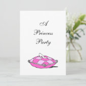 Cinderella Slipper Pink Pillow Princess Party Kaart (Staand voorkant)