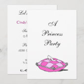Cinderella Slipper Pink Pillow Princess Party Kaart (Voorkant / Achterkant)