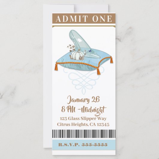 Cinderella Slipper Princess Sweet 16 VIP Party (Achterkant)