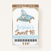 Cinderella Slipper Princess Sweet 16 VIP Pass Badge (Achterkant)