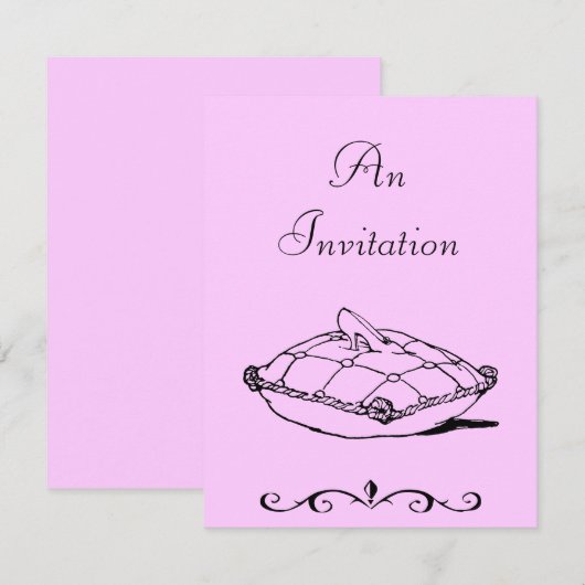 Cinderella Slipper  Sjabloon voor kunstuitnodiging Kaart (Voorkant / Achterkant)