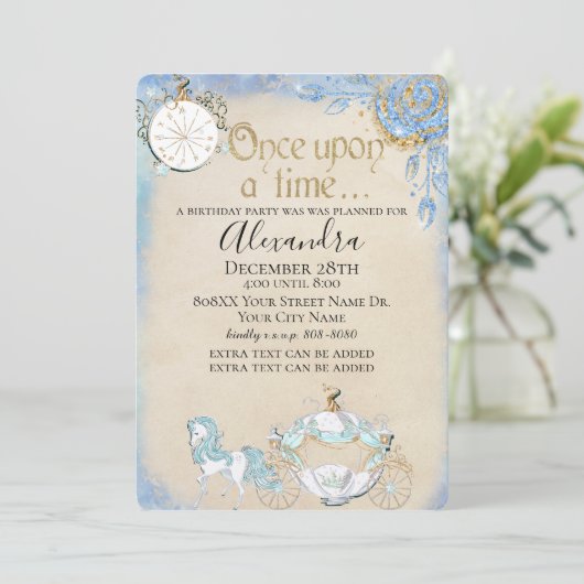 Cinderella Sprookje Thema gewijzigd Kaart (Staand voorkant)