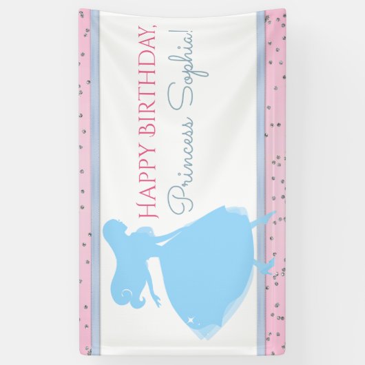 Cinderella Verjaardagsfeestje Banner (Verticaal)