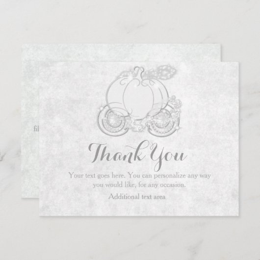 Cinderella White Royal Princess Carriage Kaart (Voorkant / Achterkant)