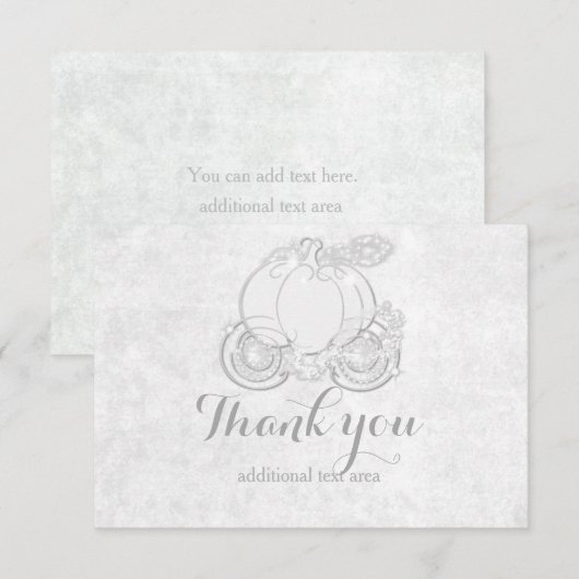 Cinderella White Silver Princess Carriage Kaart (Voorkant / Achterkant)