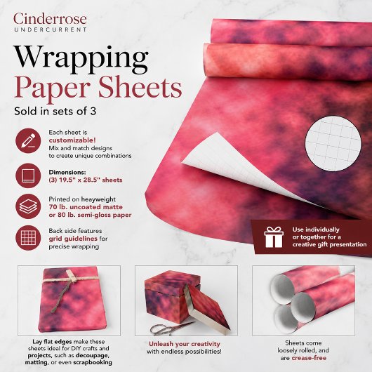 Cinderrose Undercurrent Inpakpapier Vel