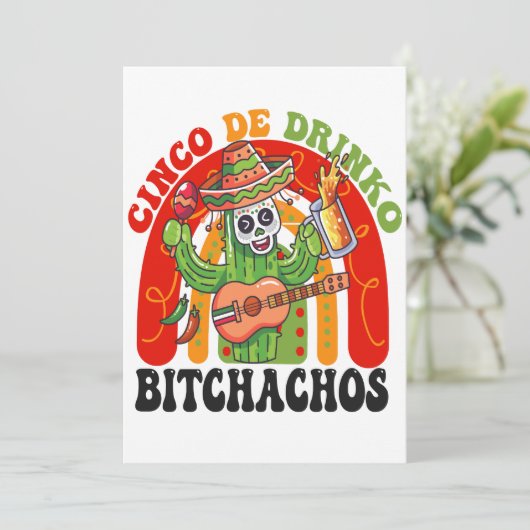 Cindo De Drinko Bitchachos Grappige Cindo De Mayo Save The Date (Staand voorkant)