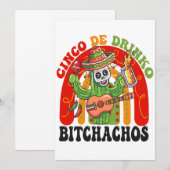 Cindo De Drinko Bitchachos Grappige Cindo De Mayo  Save The Date (Voorkant / Achterkant)