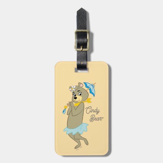 Cindy Beer Holding Parasol Bagagelabel (Voorkant verticaal)