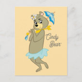 Cindy Beer Holding Parasol Briefkaart (Voorkant)