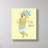 Cindy Beer Holding Parasol Canvas Afdruk (Voorkant)