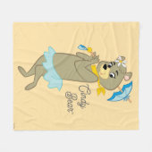 Cindy Beer Holding Parasol Fleece Deken (Voorkant (Horizontaal))