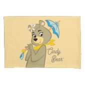 Cindy Beer Holding Parasol Kussensloop (Voorkant)