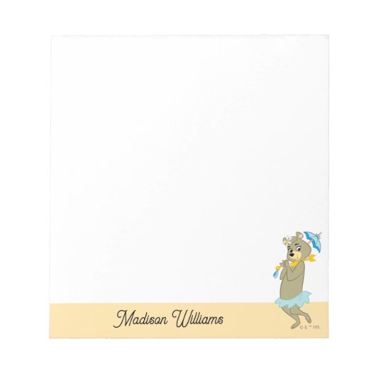 Cindy Beer Holding Parasol Notitieblok (Voorkant)