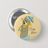 Cindy Beer Holding Parasol Ronde Button 5,7 Cm (Voorkant /achterkant)