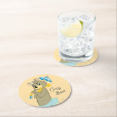 Cindy Beer Holding Parasol Ronde Kartonnen Onderzetter (Insitu)