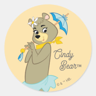 Cindy Beer Holding Parasol Ronde Sticker