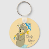 Cindy Beer Holding Parasol Sleutelhanger (Voorkant)