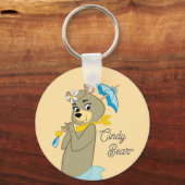 Cindy Beer Holding Parasol Sleutelhanger (Achterkant)