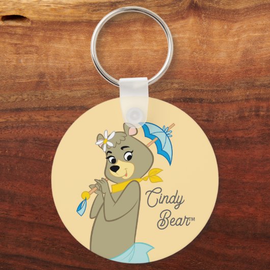 Cindy Beer Holding Parasol Sleutelhanger (Achterkant)