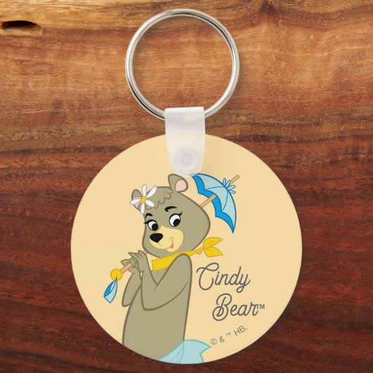 Cindy Beer Holding Parasol Sleutelhanger (Voorkant)