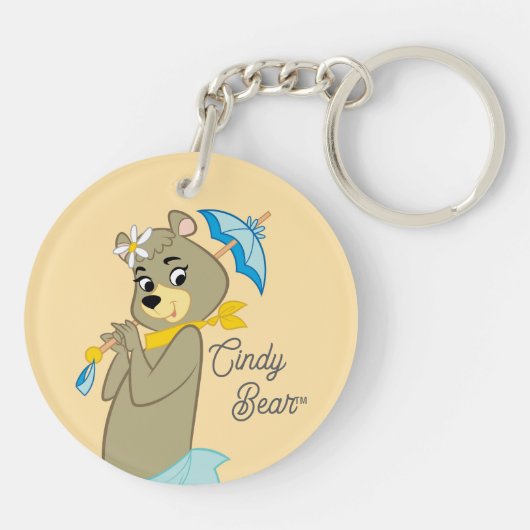 Cindy Beer Holding Parasol Sleutelhanger (Achterkant)