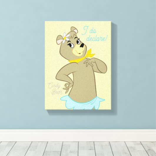 Cindy Beer speelse pose Canvas Afdruk (Insitu (Houten vloer))