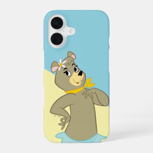 Cindy Beer Speelse Pose iPhone 16 Hoesje (Achterkant)