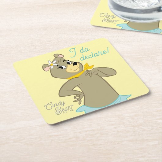 Cindy Beer speelse pose Kartonnen Onderzetters (Schuin)