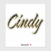 Cindy black gold Lettering Aufkleber Sticker (Vel)