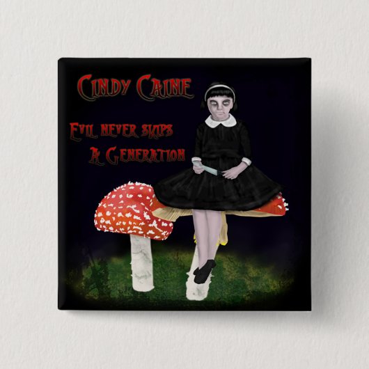Cindy Caine Vierkante Button 5,1 Cm (Voorkant)