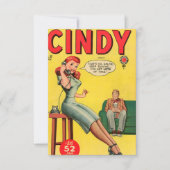 "Cindy" Comic Book Note Card Bedankkaart (Voorkant)