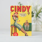 "Cindy" Comic Book Note Card Bedankkaart (Staand voorkant)