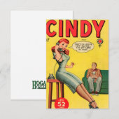 "Cindy" Comic Book Note Card Bedankkaart (Voorkant / Achterkant)