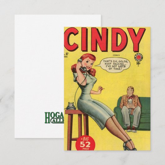 "Cindy" Comic Book Note Card Bedankkaart (Voorkant / Achterkant)