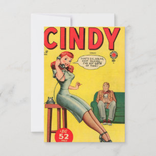 "Cindy" Comic Book Note Card Bedankkaart