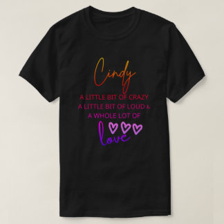 Cindy kleurrijke liefde t-shirt