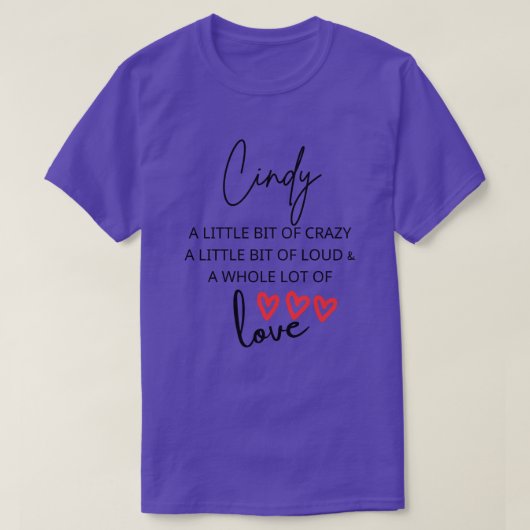 Cindy kleurrijke liefde t-shirt (Design voorkant)