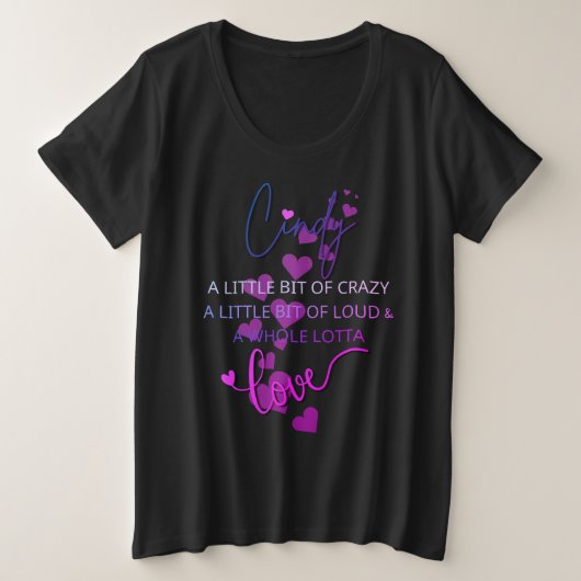 Cindy Lotta Love Grote Maat T-shirt (Design voorkant)