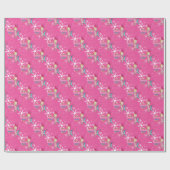 Cindy-Lou die een goed roze snowflake patroon heef Cadeaupapier (Vlak)