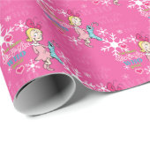 Cindy-Lou die een goed roze snowflake patroon heef Cadeaupapier (Rol Hoek)