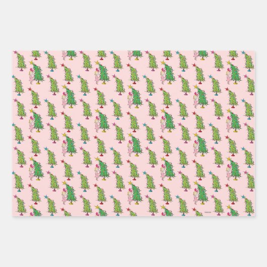 Cindy-Lou, die en kerstboompatroon Inpakpapier Vel (Voorkant 3)