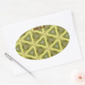 CINDY LOU ~ GOLD BARS Kaleidoscope ~ Oval Sticker (Envelop)