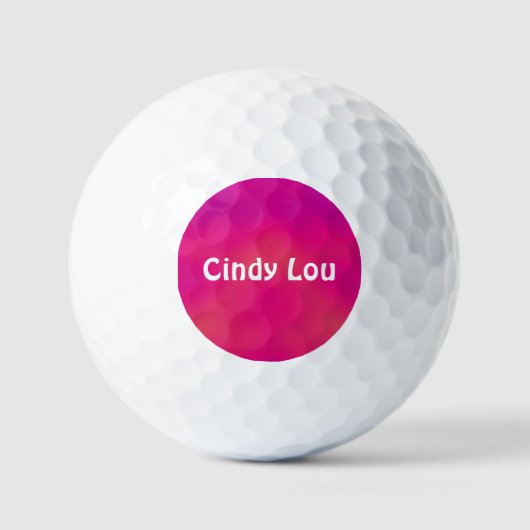 CINDY LOU ~ Roze gepatterde Golfbal - uniek Golfballen (Voorkant)