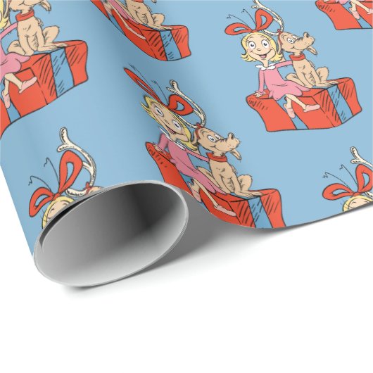 Cindy Lou Who and Max on a Present Cadeaupapier (Rol Hoek)