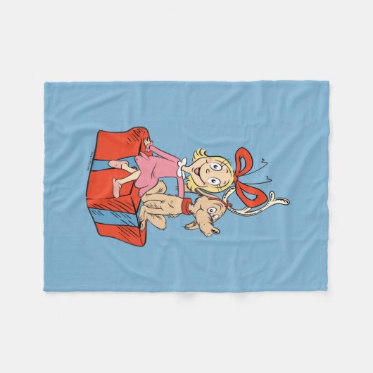 Cindy Lou Who and Max on a Present Fleece Deken (Voorkant (Horizontaal))