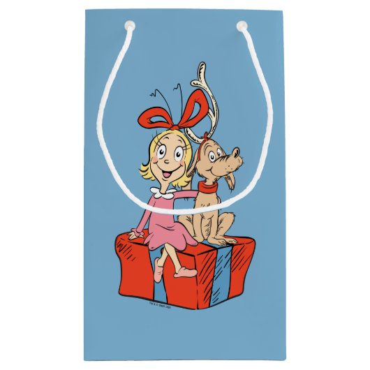 Cindy Lou Who and Max on a Present Klein Cadeauzakje (Achterkant)